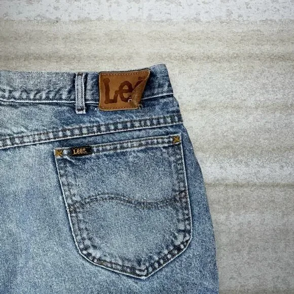 Vintage 90s Lee MR Jeans 38x30 Relaxed Fit Light Wash Union Made in USA - Picture 3 of 6